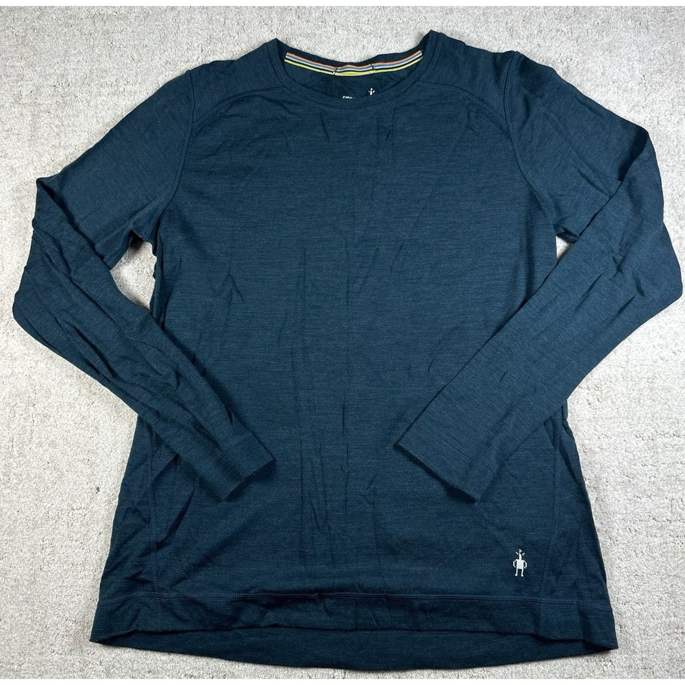 Smartwool Merino Wool Shirt Women's Green Blue Active Base Layer Hiking Outdoors